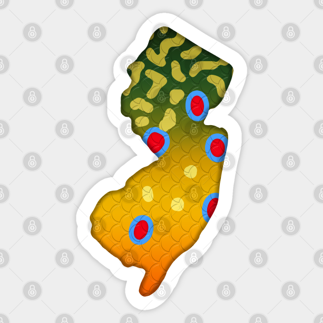 Brook Trout Fish New Jersey State Map Fishing Gifts Brook Trout